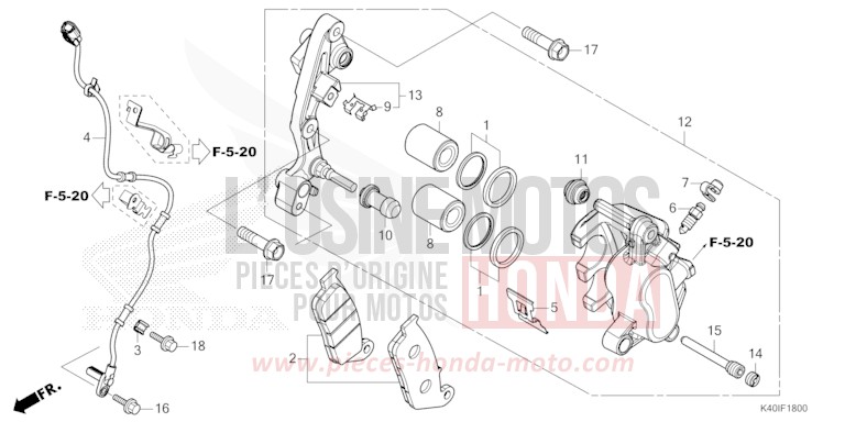 ETRIER DE FREIN AVANT de Forza 125 MAT CYNOS GRAY METALLIC (NH312) 2026